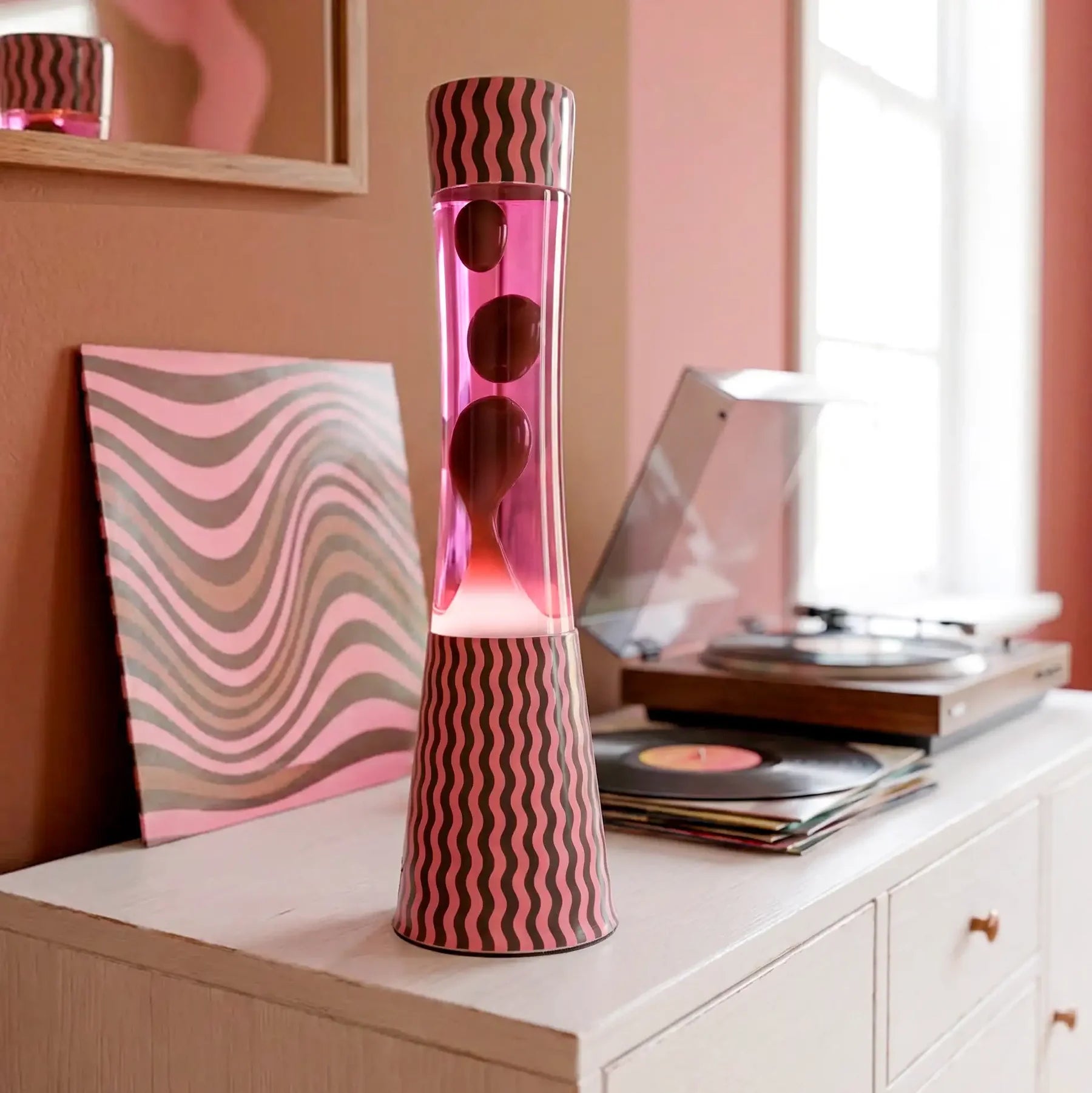 Tower Pink and Brown Waves - Lampe lave