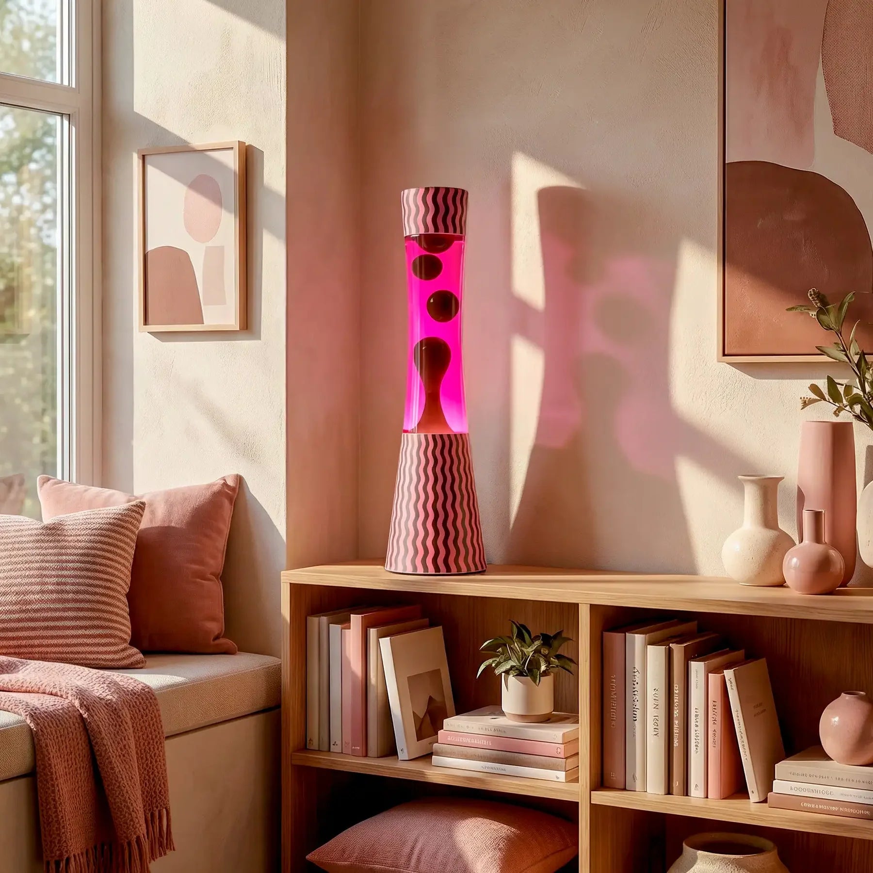 Tower Pink and Brown Waves - Lampe lave