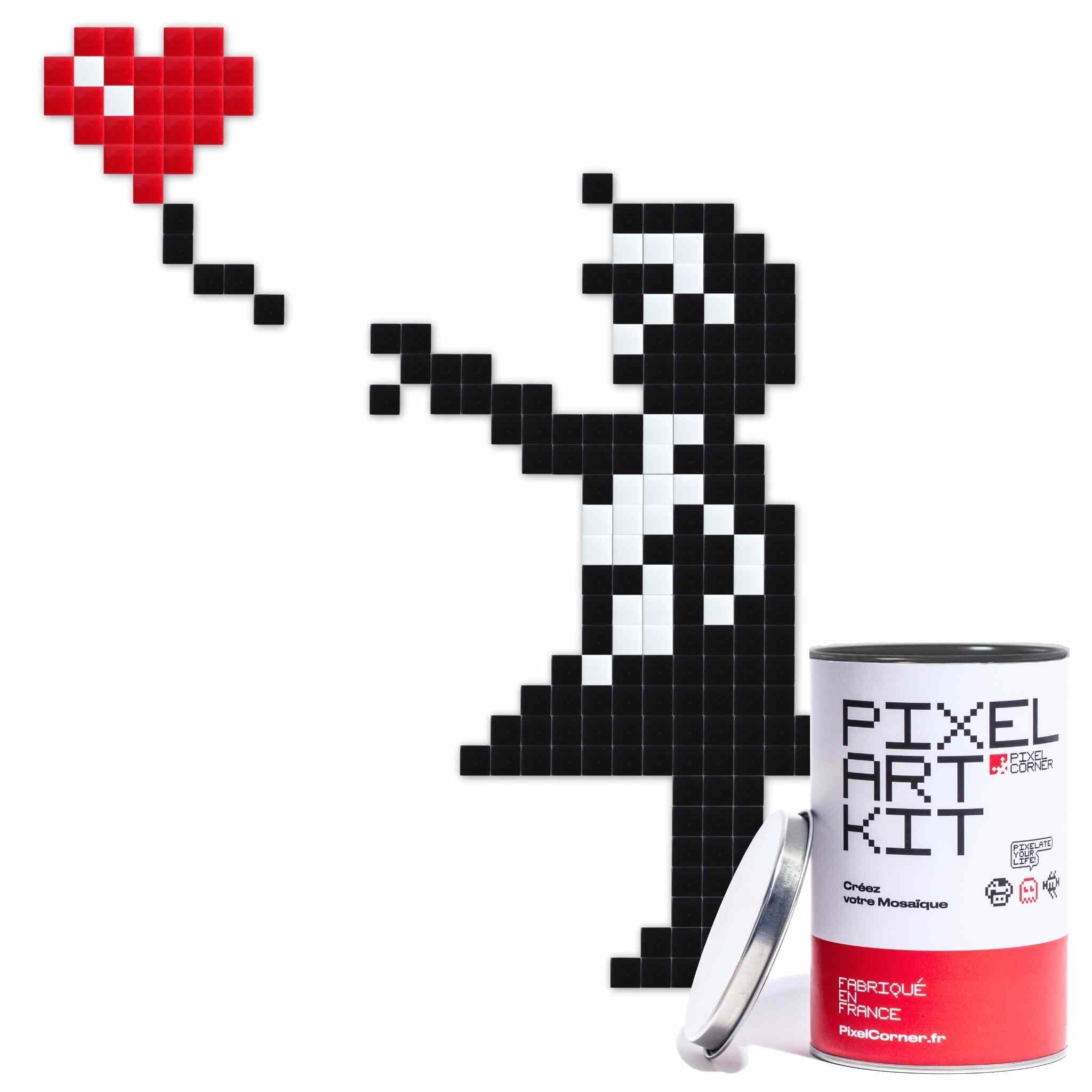 Big Girl with Balloon - Art kit mosaïque Pixel Corner 