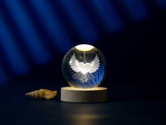 Crystal Ball Medium - Lampe de table LED boule de cristal iTotal Heart 