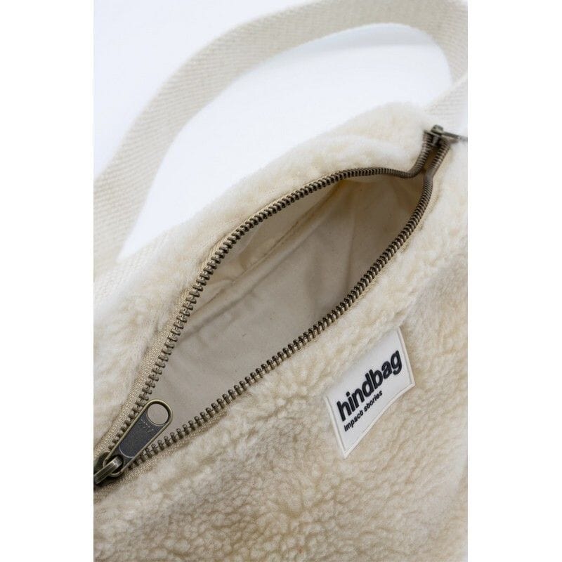Olivia - Sac banane en coton Hindbag Fourrure Beige 