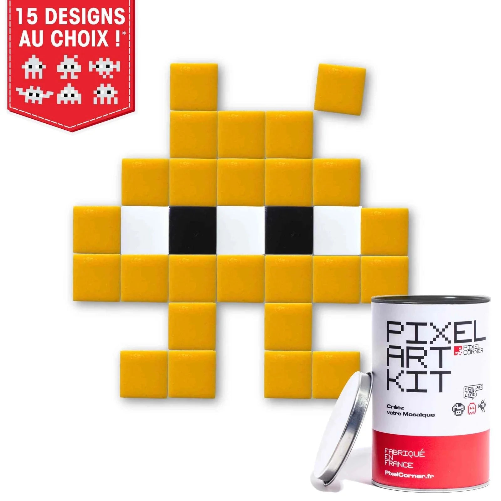 Tiny - Art kit mosaïque Pixel Corner Jaune 