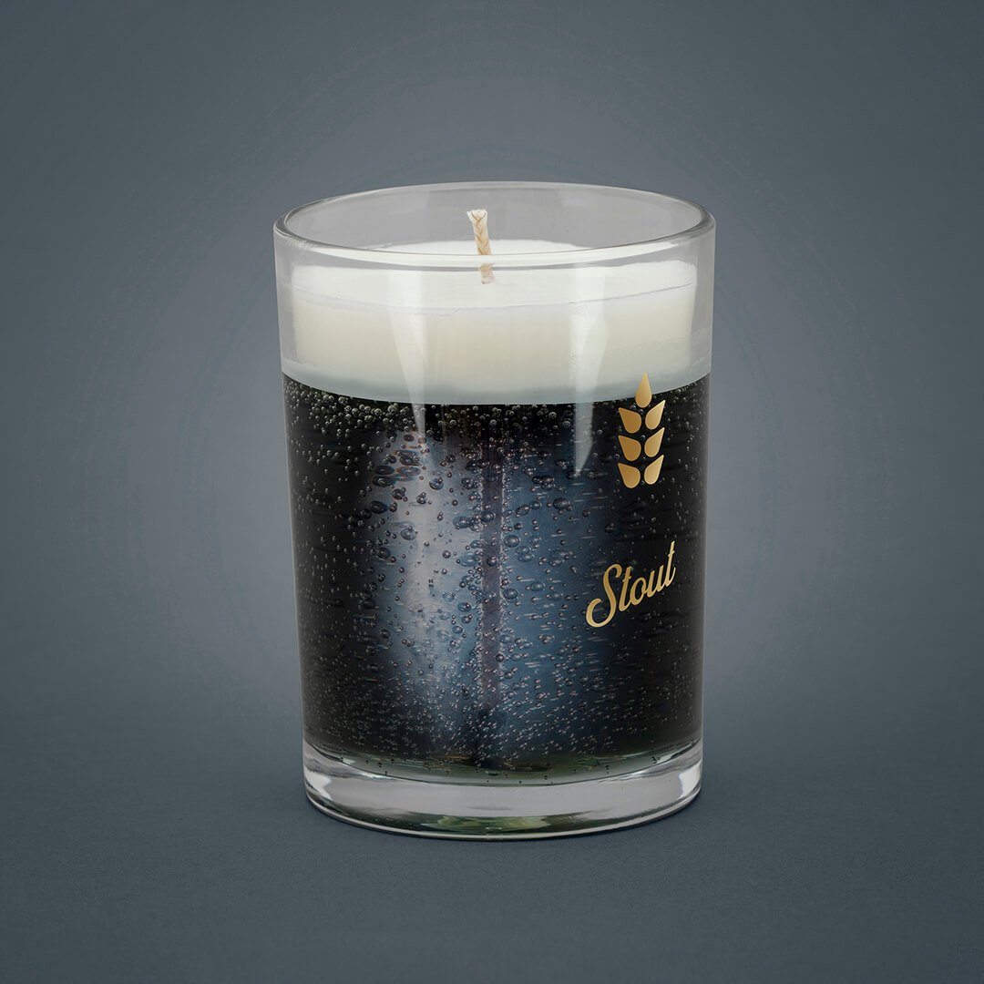 Beer Candle - Bougie Bougies Luckies of London Stout (noir) 