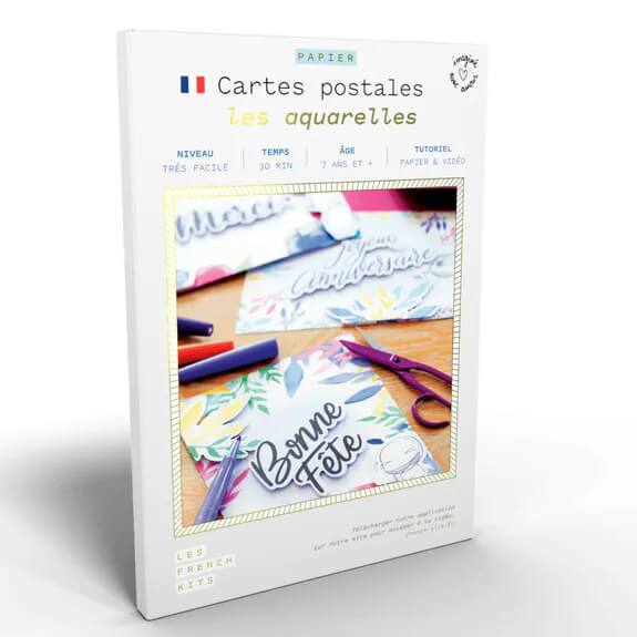 Les aquarelles - Cartes postales DIY Les French Kits 