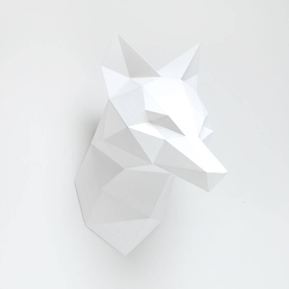 Paper Fox - Trophée en papier Assembli Bright White 