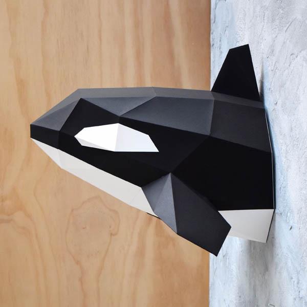 Paper Orca - Trophée en papier Assembli Black 