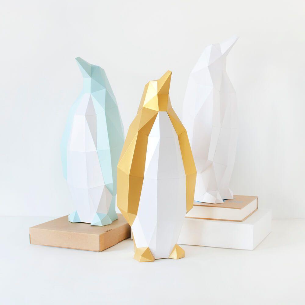 Paper Penguin - Statue en papier Assembli 