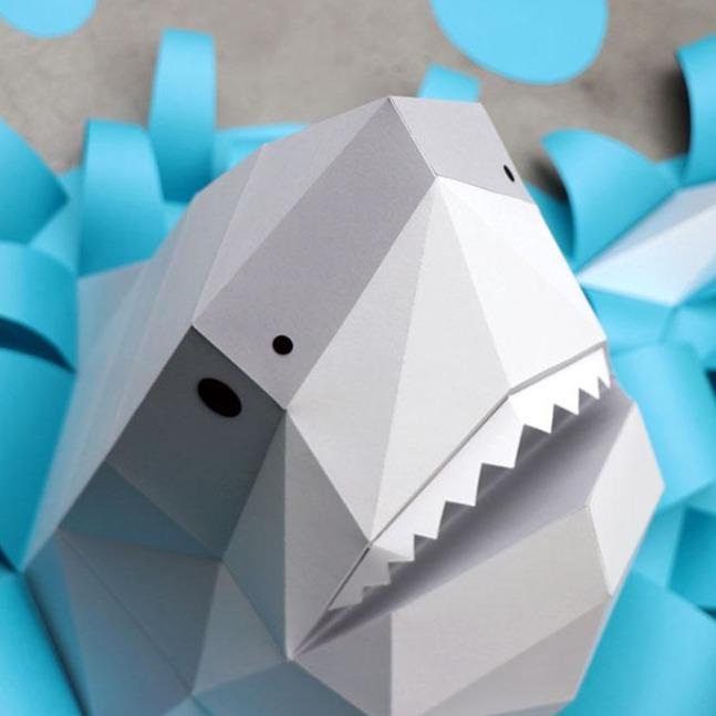 Paper Shark - Trophée en papier Assembli 