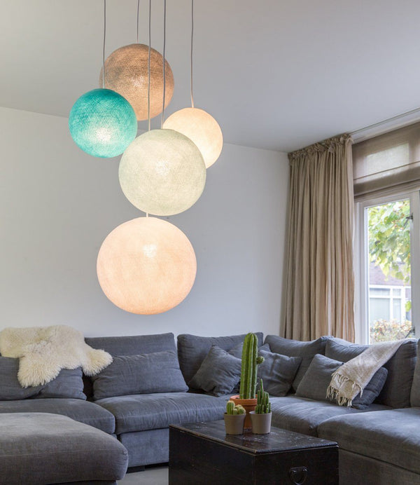Sea Breeze - Suspension 5 globes Cotton Ball Lights 