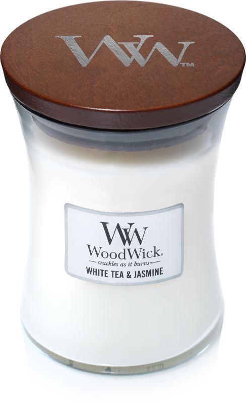 Thé blanc & Jasmin - Moyenne Jarre WoodWick 