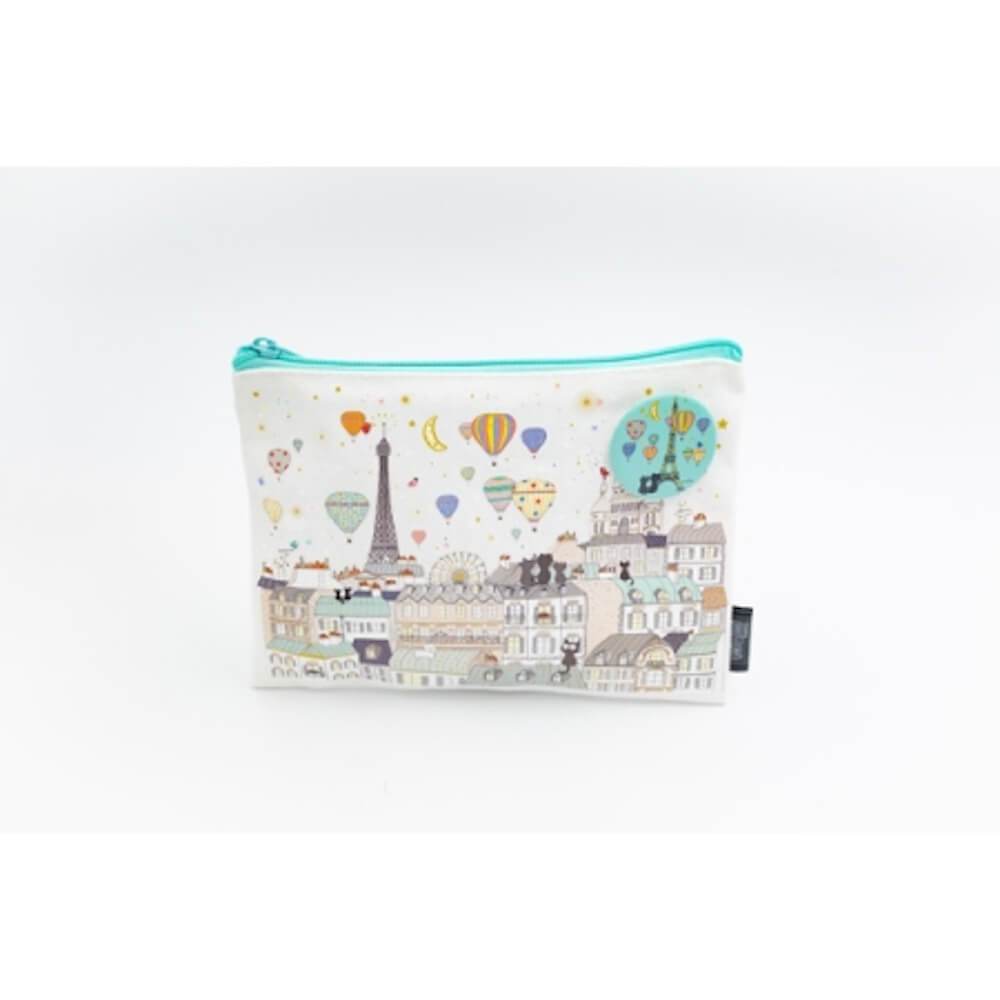 Toits de Paris - Pochette en coton + badge Cartes d'art 